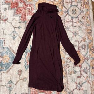 Burgundy Long Sleeve Dress
